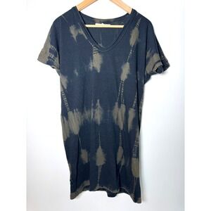 Burning Torch Tunic Dress Womens Medium Black Artisan Indigo Resist Dyed Pattern